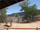 Image of backyard featuring a sandy area with trees and shrubbery and cinder block wall in the background at 4950 Burnham Ave, Las Vegas, NV 89119