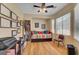 Cozy home office with built-in shelving and a comfortable daybed for relaxation and productivity at 5916 Sorto Lago St, North Las Vegas, NV 89081