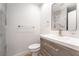 Bathroom features modern fixtures, a stylish vanity, and a sleek mirror at 6444 Bannock Way, Las Vegas, NV 89107