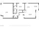 Main floor plan featuring kitchen, living room, dining, bathroom, garage, hall and walk in closet at 7342 Brisbane Hills St, Las Vegas, NV 89166