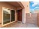 Inviting front entrance featuring a stylish front door and brick-paved porch area at 7342 Brisbane Hills St, Las Vegas, NV 89166