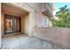 Secluded outdoor patio offers a private retreat, enhanced by an adjacent home entryway at 7856 Carysford Ave, Las Vegas, NV 89178