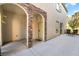 Private patio area perfect for outdoor dining with a small table set and comfortable seating at 9236 Whitekirk Pl, Las Vegas, NV 89145