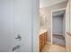 Bathroom featuring a shower/tub combo and vanity with generous storage space at , Henderson, NV 89011