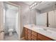 Bathroom featuring a vanity with double sinks and a toilet behind the door at , Henderson, NV 89011