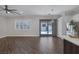 Open-concept living space with hardwood floors and access to the outdoor patio at 12 Golden View St, Henderson, NV 89012