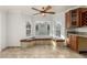 Cozy dining area with a bay window and built-in seating at 1393 Calmview Pl, Las Vegas, NV 89110