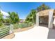 Large balcony with white railing and tropical plants at 179 Adomeit Dr, Henderson, NV 89074