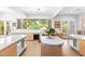 Modern kitchen features dual islands, sleek cabinetry, and ample countertop space at 179 Adomeit Dr, Henderson, NV 89074