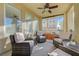 Inviting patio featuring comfortable seating, ceiling fan, and natural light at 2555 Hampton Rd # 5104, Henderson, NV 89052
