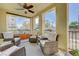 Cozy covered patio offering comfortable seating and views of the surrounding landscape at 2555 Hampton Rd # 5104, Henderson, NV 89052