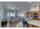 Kitchen with tile flooring, stainless steel appliances, and vaulted ceiling at 3251 S Parkridge Ave, Pahrump, NV 89048
