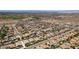 An elevated view shows a neighborhood with single-Gathering homes featuring solar panels and well-maintained lawns at 368 Calabria Beach St, Henderson, NV 89015