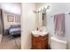 Bathroom featuring a single sink vanity at 409 Antelope Way, Las Vegas, NV 89145
