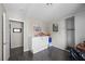 Empty bedroom with a closet, unique floors and bright artwork at 5117 Axbridge Ct, North Las Vegas, NV 89031