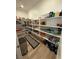 Spacious walk-in pantry with abundant shelving for organized storage solutions, located in the house at 6098 Avery Pointe St, Las Vegas, NV 89166