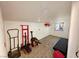 Inside the outbuilding, highlighting ample storage space and checkered flooring at 6746 Shelter Ln, Las Vegas, NV 89103