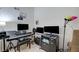 Music recording studio featuring multiple monitors, a keyboard, and various equipment at 7019 Shadow Crest Dr, Las Vegas, NV 89119