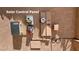 Exterior view of the solar panel control panel that indicates the home's energy-efficient features at 710 Tomahawk Ct, Pahrump, NV 89060