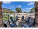 Inviting backyard fire pit area with comfortable seating, perfect for outdoor gatherings at 7675 Butterscotch Ct, Las Vegas, NV 89131