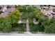 Aerial view of a park with benches, trees, and sidewalks at 9052 Pine Mission Ave, Las Vegas, NV 89143