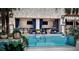 A luxury pool is complemented with a stylish cabana and comfortable seating area, perfect for relaxation at 4381 W Flamingo Rd # 2902, Las Vegas, NV 89103