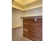 Walk-in closet with cedar paneling and shelving at 6704 Lost River Ct, Las Vegas, NV 89108