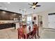 Eat in kitchen with tile floor, center island and lots of light at 7854 Brianna Cheerful Ave, Las Vegas, NV 89178