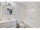 This bathroom has toilet, sink, mirror and bath tub at , Henderson, NV 89015