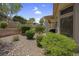 Professionally landscaped back yard featuring a covered patio and lovely desert foliage for outdoor enjoyment at 10017 Bundella Dr, Las Vegas, NV 89134