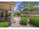 Backyard showcasing an outdoor sitting area and landscaping at 10017 Bundella Dr, Las Vegas, NV 89134
