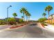 Residential street lined with palm trees and well-maintained landscaping in a gated community at 10711 Silver Pond Ave, Las Vegas, NV 89135