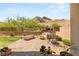 Brick patio with mountain views offers an excellent spot for relaxation at 10890 Red Yucca Dr, Las Vegas, NV 89138