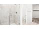 Bathroom featuring a spacious glass shower, a toilet, and white walls at 1485 Melodic Lark Ln, Las Vegas, NV 89138