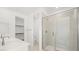 This bathroom has double sinks and glass shower doors at 1491 Melodic Lark Dr, Las Vegas, NV 89138