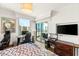 Bedroom features built-in storage, with large glass sliding doors leading to balcony with city views at 222 Karen Ave # 3305, Las Vegas, NV 89109