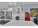 Spacious kitchen featuring a retro refrigerator, stainless steel appliances, and plenty of cabinet space at 2305 W Horizon Ridge Pkwy # 611, Henderson, NV 89052