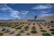 View of the community entrance sign with desert landscaping, blue sky, and shrubbery, inviting potential residents at 2787 Donatello Manor Pl, Henderson, NV 89044