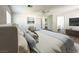 Bright main bedroom showcasing a calming color palette, generous natural light, and modern décor at 6571 Abalone Shell Ct, Las Vegas, NV 89139