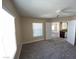 Open bedroom featuring carpeted floors, ceiling fan, and natural light at 6800 E Lake Mead Blvd # 2024, Las Vegas, NV 89156