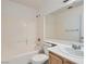 Full bathroom featuring a tub and shower combination and a single sink vanity at 7547 Rolling River Dr, Las Vegas, NV 89131