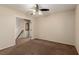 Empty bedroom with neutral paint and a ceiling fan at 1054 Broomfield Dr, Henderson, NV 89074