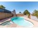 Backyard pool featuring a spa and surrounding concrete at 120 W Highland Dr, Henderson, NV 89015