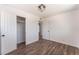 Bedroom featuring wood-look floors and closet for storage at 1313 Purple Sage Ave, Las Vegas, NV 89108