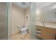Bathroom with glass-enclosed shower featuring sleek fixtures, and modern tile work at 2000 N Fashion Show Dr # 3000, Las Vegas, NV 89109
