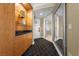 Hallway with decorative shelving and a mirror leading to the bathroom at 2000 N Fashion Show Dr # 3000, Las Vegas, NV 89109