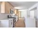 Bright kitchen featuring a white island and stainless steel appliances at 2611 Siesta Ave, Las Vegas, NV 89121