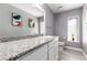 Bathroom featuring neutral colors, granite counter tops, and art decor at 3158 Brockington Dr, Las Vegas, NV 89120