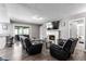 Comfortable living room with a fireplace, stylish seating, and seamless access to the outdoor patio at 3158 Brockington Dr, Las Vegas, NV 89120