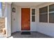Inviting front porch with a modern door and stylish exterior accents at 5927 Villa Loma St, Las Vegas, NV 89148